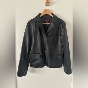 Margaret Godfrey Women’s 100% Leather Black Blazer Size XL